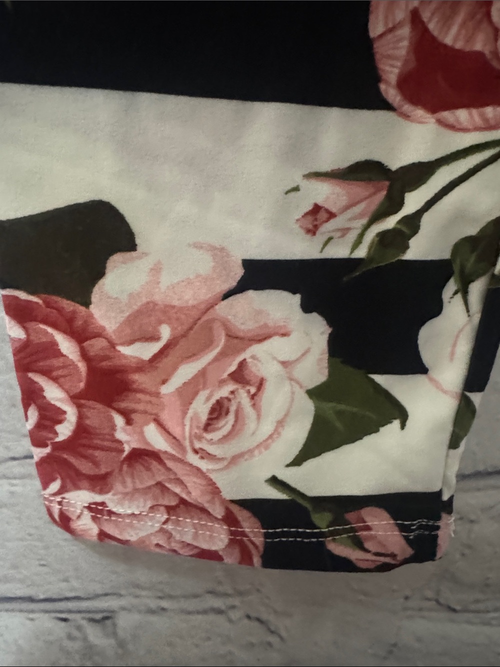 Worn once LuLaRoe TC Tall & Curvy 12-18 Floral Stripe Leggings Buttery Soft - Picture 3 of 9